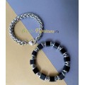 Комплект браслетов из агата и ювелирной цепи